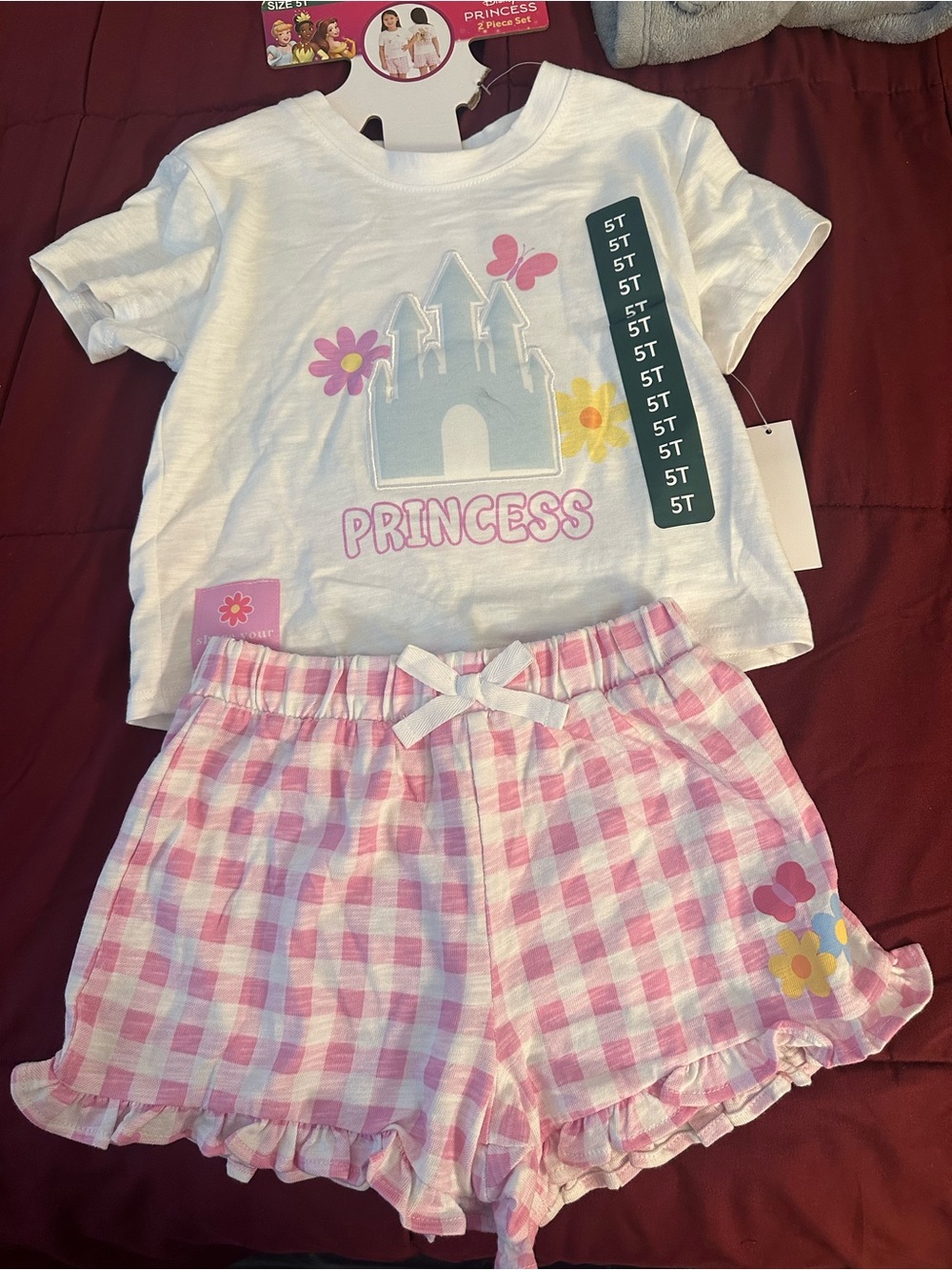Disney White & Pink Castle 'Princess' Girls matching set